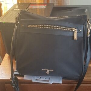 Michael Kors Black Shoulder Bag with Gold Details